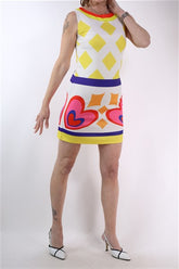 שמלת רטרו צבעונית- XS